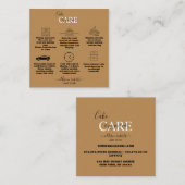 Eenvoudige professionele Oranje Terracotta Cake Ca Vierkante Visitekaartje (Voorkant / Achterkant)