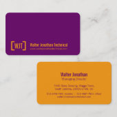 Eenvoudige professionele paarse oranje visitekaart visitekaartje (Voorkant / Achterkant)