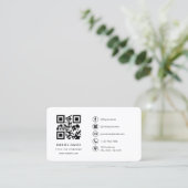 Eenvoudige professionele QR-code-minimalist Visitekaartje (Staand voorkant)