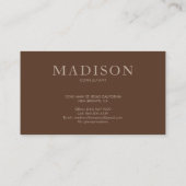 Eenvoudige professionele roam beige en bruin visitekaartje (Achterkant)
