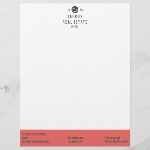 Eenvoudige professionele Rode Stripe Letterhead-Sj Gepersonaliseerd Briefhoofd