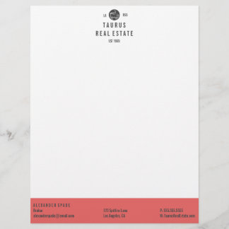 Eenvoudige professionele Rode Stripe Letterhead-Sj Gepersonaliseerd Briefhoofd