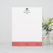 Eenvoudige professionele Rode Stripe Letterhead-Sj Gepersonaliseerd Briefhoofd (Staand voorkant)