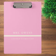 Eenvoudige professionele roze leraresse 