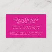 Eenvoudige professionele roze visitekaartjes (Achterkant)