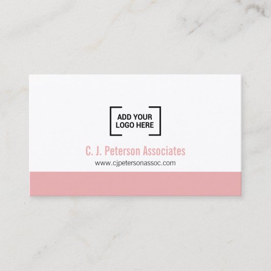 Eenvoudige professionele roze witte QR-code in de  Visitekaartje (Voorkant)