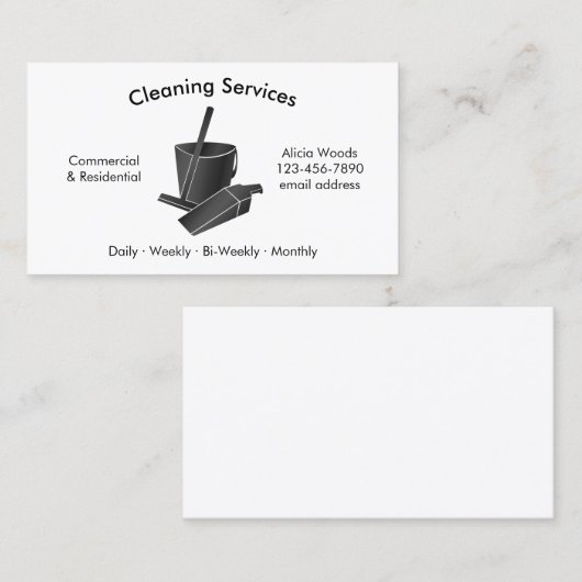 Eenvoudige professionele schoonmaakdiensten voor h visitekaartje (Voorkant / Achterkant)