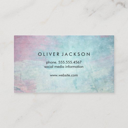 Eenvoudige professionele stijlvolle textuur visitekaartje (Achterkant)