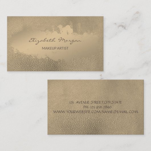 Eenvoudige professionele, verflijn, lederen blik visitekaartje (Voorkant / Achterkant)