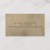 Eenvoudige professionele, verflijn, lederen blik visitekaartje (Achterkant)