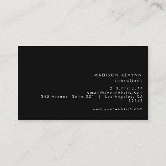 Eenvoudige professionele vlakte visitekaartje (Achterkant)