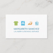 Eenvoudige professionele was- en strijkservice visitekaartje (Voorkant)