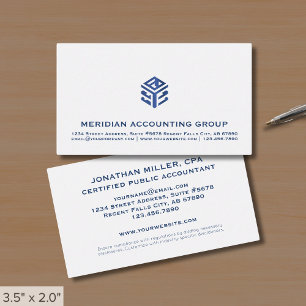 Eenvoudige Professionele Wit Blauwe Logo Visitekaartje
