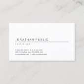 Eenvoudige professionele witte elegante Sjabloon M Visitekaartje (Voorkant)