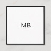 Eenvoudige professionele, witte en zwarte sociale  vierkante visitekaartje (Voorkant)