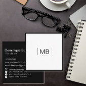 Eenvoudige professionele, witte en zwarte sociale  vierkante visitekaartje