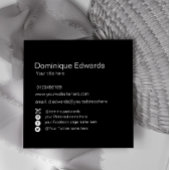 Eenvoudige professionele, witte en zwarte sociale  vierkante visitekaartje