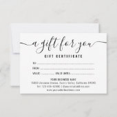 Eenvoudige professionele zakelijke logo cadeaubon (Achterkant)