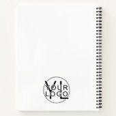Eenvoudige professionele zwart-wit zakelijke Logo Notitieboek (Achterkant)