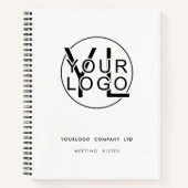 Eenvoudige professionele zwart-wit zakelijke Logo Notitieboek (Voorkant)