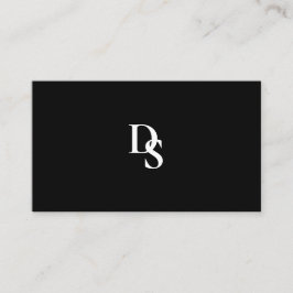 Eenvoudige Professionele Zwarte Monogram QR Code Visitekaartje