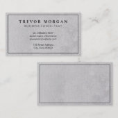 Eenvoudige professionele zwarte rand grijze textuu visitekaartje (Voorkant / Achterkant)