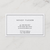 Eenvoudige professionele zwarte rand minimalist visitekaartje (Achterkant)