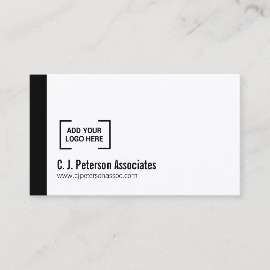 Eenvoudige professionele zwarte witte QR-code voor Visitekaartje (Voorkant)