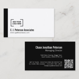 Eenvoudige professionele zwarte witte QR-code voor Visitekaartje