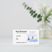 Eenvoudige professionele zwembad reiniging Visitek Visitekaartje (Staand voorkant)