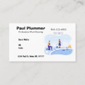 Eenvoudige professionele zwembad reiniging Visitek Visitekaartje (Voorkant)