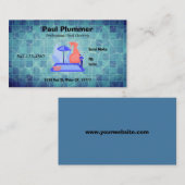 Eenvoudige professionele zwembad reiniging Visitek Visitekaartje (Voorkant / Achterkant)