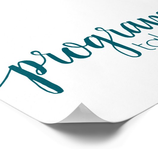 Eenvoudige programma's | Teal Aqua Evenemententafe Poster (Hoek)