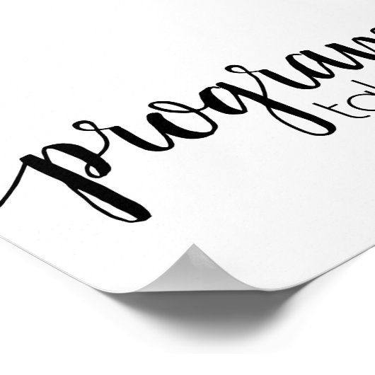 Eenvoudige programma's | Zwarte script op elk even Poster (Hoek)