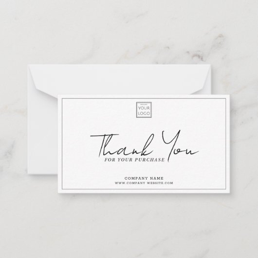 Eenvoudige Promotiecode van bedrijf - Dank u Notitiekaartje (Voorkant)