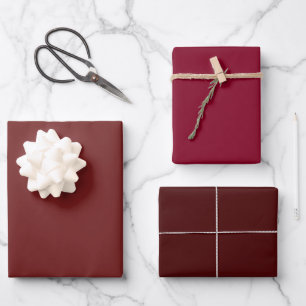 Eenvoudige Prune Bourgondië Roos Maroon Schakering Inpakpapier Vel