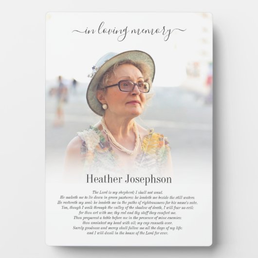 Eenvoudige Psalm-herdenkingsfoto Fotoplaat (voorkant)