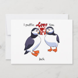 Eenvoudige Puffin liefde voor speciale degenen Val Feestdagenkaart