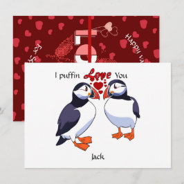 Eenvoudige Puffin liefde voor speciale degenen Val Feestdagenkaart