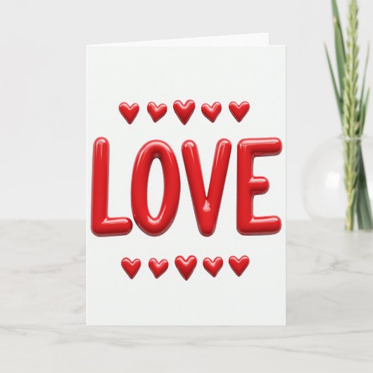 Eenvoudige Puffy Love Hearts Kaart (Voorkant)