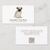 Eenvoudige Pug Dog Sitting Visitekaartje (Voorkant / Achterkant)