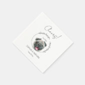 Eenvoudige Pug Hond Bruiloft Cocktail servetten (Hoek)