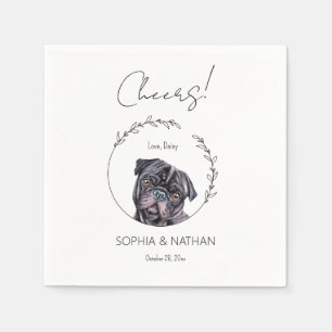 Eenvoudige Pug Hond Bruiloft Cocktail servetten