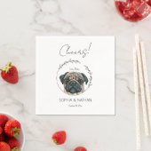 Eenvoudige Pug Hond Bruiloft Cocktail servetten (Insitu)