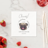 Eenvoudige Pug Hond Bruiloft Cocktail servetten (Insitu)