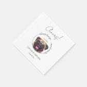 Eenvoudige Pug Hond Bruiloft Cocktail servetten (Hoek)