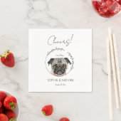 Eenvoudige Pug Hond Bruiloft Cocktail servetten (Insitu)