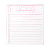 Eenvoudige puntroze één kolom om checklist te doen notitieblok (Voorkant)