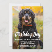 Eenvoudige Puppy Dog Birthday Party Custom Pet Fot Kaart (Voorkant)