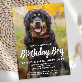 Eenvoudige Puppy Dog Birthday Party Custom Pet Fot Kaart